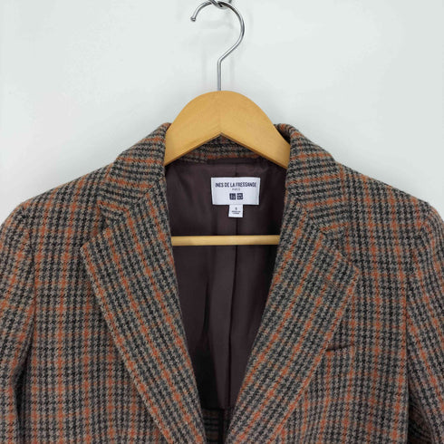 ユニクロイネスドラフレサンジュ UNIQLO INES DE LA FRESSANGE 20AW チェック シングル 2B テーラード ジャケット レディース JPN:S