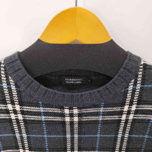 バーバリーブラックレーベル BURBERRY BLACK LABEL チェック ニットセーター メンズ JPN:3