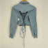 ザラ ZARA レースアップ バックシャン シャンブレー デニムシャツ レディース import:M