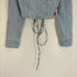 ザラ ZARA レースアップ バックシャン シャンブレー デニムシャツ レディース import:M