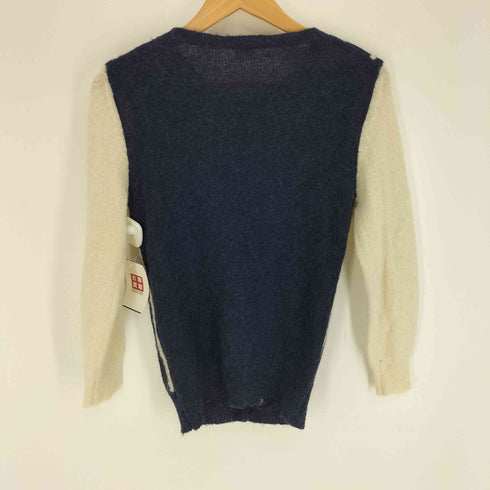 ビュルデサボン bulle de savon アルパカ混 ストライプ クルーネック ニット カーディガン レディース FREE