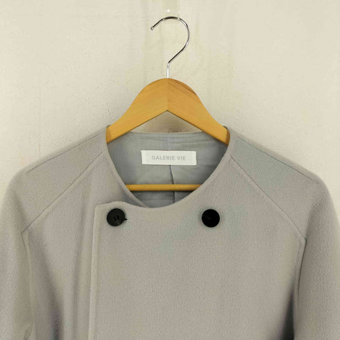 ギャルリーヴィー GALERIE VIE ノーカラー メルトン ダブルボタン コート レディース