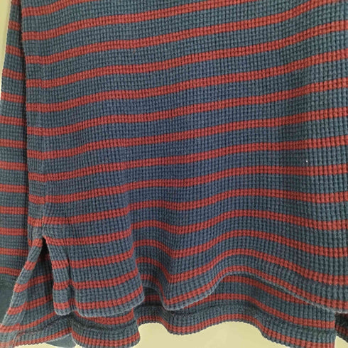 ポロバイラルフローレン Polo by RALPH LAUREN 90S USA製 スモールポニー刺繍 ワッフル ボーダー ポロシャツ メンズ import:M