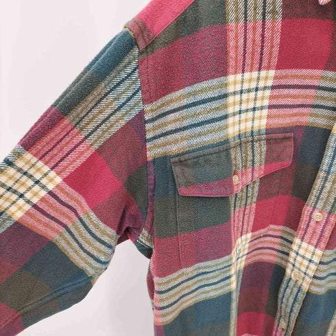 トミーヒルフィガー TOMMY HILFIGER エンブレム刺繍 フランネルチェック 長袖シャツ メンズ S