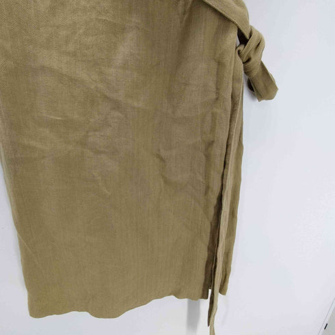 ハバーサック HAVERSACK 内側総柄 麻 リネン ヘリンボーン ベルデット ワイド キュロット ガウチョ パンツ レディース JPN:1