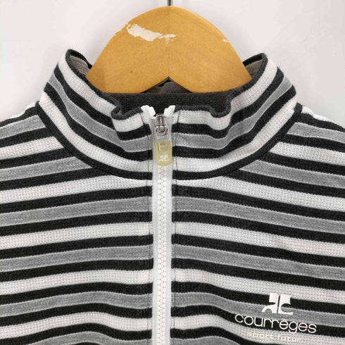 クレージュ courreges 12SS ボーダーハーフジップトップス レディース 38