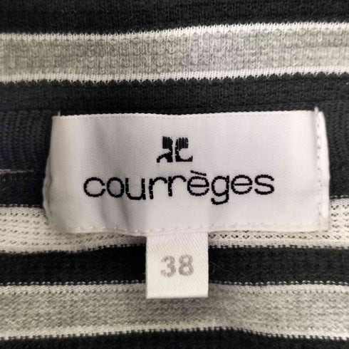 クレージュ courreges 12SS ボーダーハーフジップトップス レディース 38