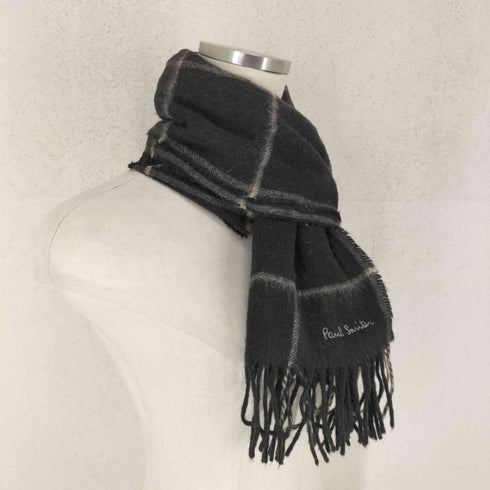 ポールスミス Paul Smith ACCESSORIES CAMELHAIR MADE IN GERMANY チェック柄マフラー メンズ