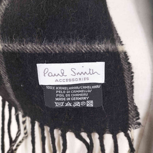 ポールスミス Paul Smith ACCESSORIES CAMELHAIR MADE IN GERMANY チェック柄マフラー メンズ