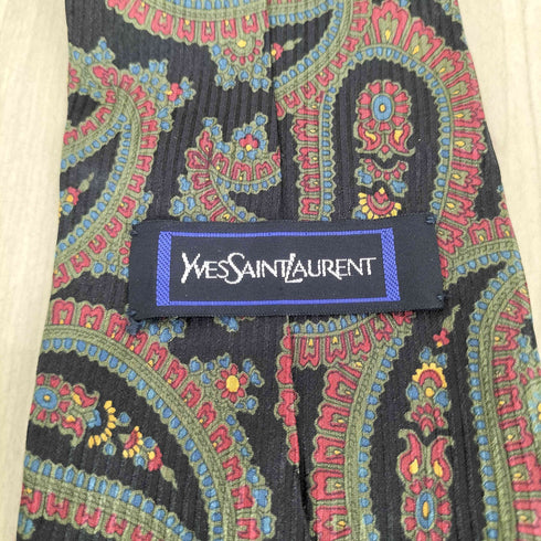 イヴサンローラン Yves Saint Laurent ペイズリー柄シルクネクタイ メンズ