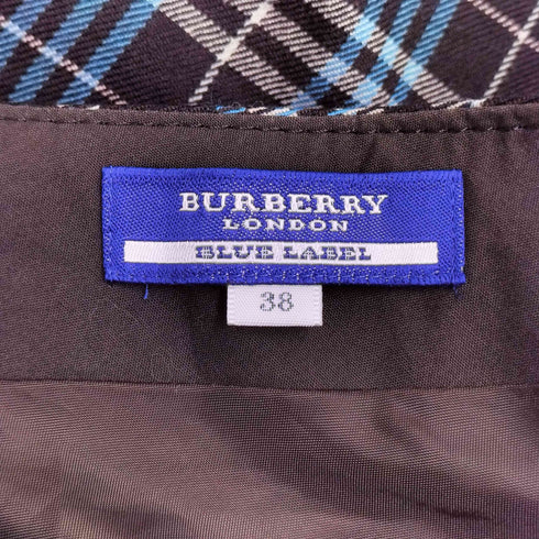 バーバリーブルーレーベル BURBERRY BLUE LABEL チェックプリーツミニスカート レディース 38