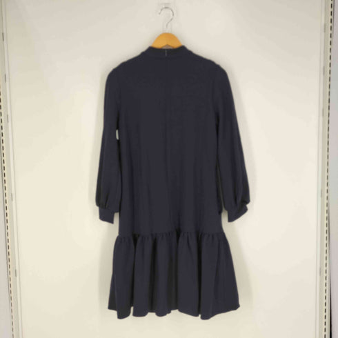 エムプルミエブラック M-premier BLACK ストレッチポンチスタンドカラーギャザーワンピース レディース JPN:36