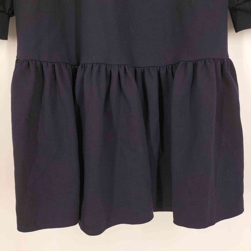 エムプルミエブラック M-premier BLACK ストレッチポンチスタンドカラーギャザーワンピース レディース JPN:36