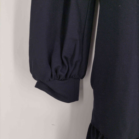 エムプルミエブラック M-premier BLACK ストレッチポンチスタンドカラーギャザーワンピース レディース JPN:36