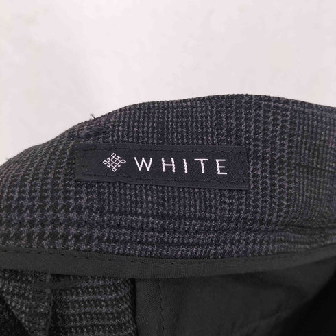 ホワイト WHITE グレンチェックストレッチテーパードパンツ レディース JPN:38