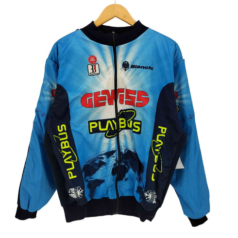 BIEMME 90S イタリア製 裏地フリース 企業ロゴ サイクリング ジャケット メンズ import:XL