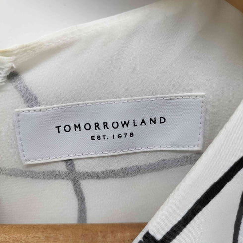 トゥモローランド TOMORROWLAND ラインプリント ウエストタックワンピース レディース 36
