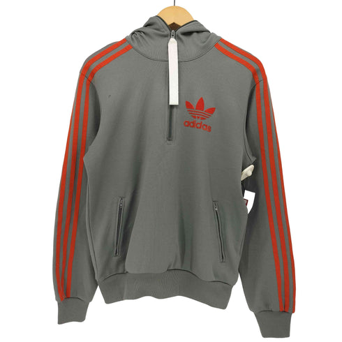 アディダスオリジナルス adidas Originals 00S トレフォイルロゴ スリーストライプ カスタム 刺繍 プルオーバー フーデッド トラック ジャケット メンズ