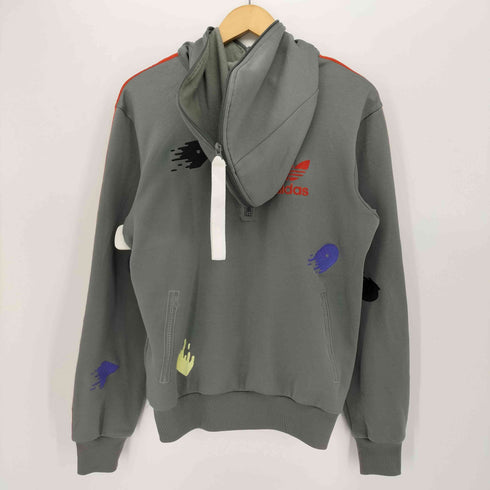 アディダスオリジナルス adidas Originals 00S トレフォイルロゴ スリーストライプ カスタム 刺繍 プルオーバー フーデッド トラック ジャケット メンズ