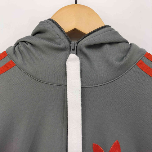 アディダスオリジナルス adidas Originals 00S トレフォイルロゴ スリーストライプ カスタム 刺繍 プルオーバー フーデッド トラック ジャケット メンズ