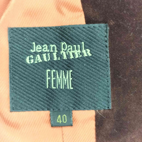 ジャンポールゴルチエフェム Jean Paul GAULTIER FEMME ベルベット ベルトコート レディース 40