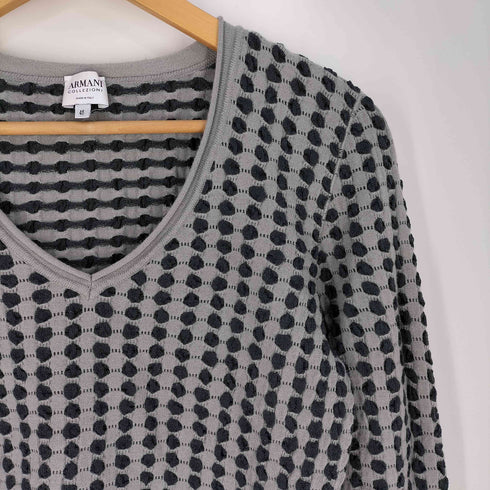 アルマーニコレツィオーニ ARMANI COLLEZIONI ドット織り Vネックニット レディース EUR:46