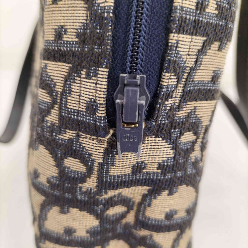 クリスチャンディオール Christian Dior 60-70s フランス製 トロッター ロゴ プレート オブリーク キャンバス サッチェルバッグ ハンドバッグ レディース