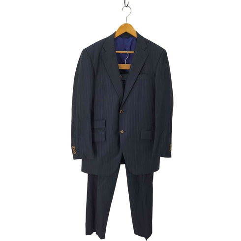 ロロピアーナ Loro Piana 麻布テーラー ELEGANZA ウールシルク ストライプ テーラードジャケット & ストライプ タックスラックス セットアップ メンズ JKT:50A/PANTS:88