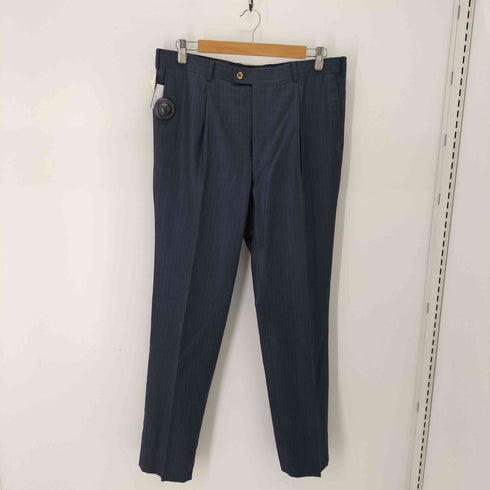 ロロピアーナ Loro Piana 麻布テーラー ELEGANZA ウールシルク ストライプ テーラードジャケット & ストライプ タックスラックス セットアップ メンズ JKT:50A/PANTS:88