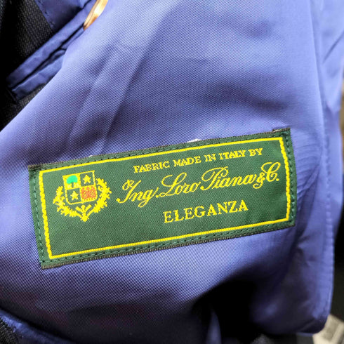 ロロピアーナ Loro Piana 麻布テーラー ELEGANZA ウールシルク ストライプ テーラードジャケット & ストライプ タックスラックス セットアップ メンズ JKT:50A/PANTS:88