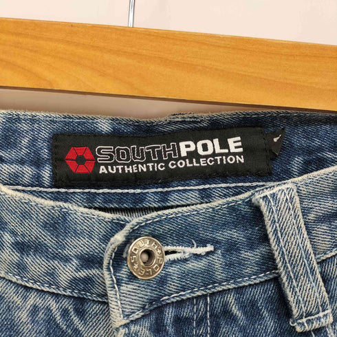 サウスポール SOUTHPOLE 90-00S 香港製 ロゴ 刺繍 ペインター デニム バギー パンツ メンズ US:34-35