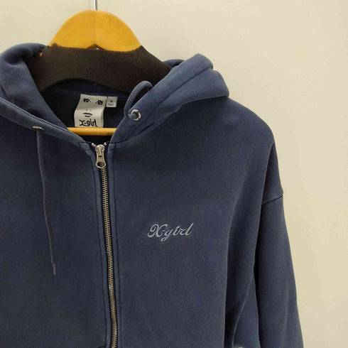 エックスガール X-girl 24AW FACE PIGMENT DYED ZIP UP SWEAT HOODIE フェイス ピグメント ダイ ジップアップ スウェット フーディー パーカー レディース import:S