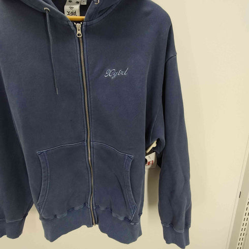 エックスガール X-girl 24AW FACE PIGMENT DYED ZIP UP SWEAT HOODIE フェイス ピグメント ダイ ジップアップ スウェット フーディー パーカー レディース import:S