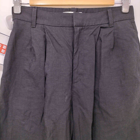 ユニクロ UNIQLO 25SS リネンブレンドバレルレッグパンツ 黒 Mサイズ レディース JPN:M