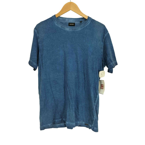 ディーゼル DIESEL ウォッシュ加工ブルーTシャツ メンズ import:S