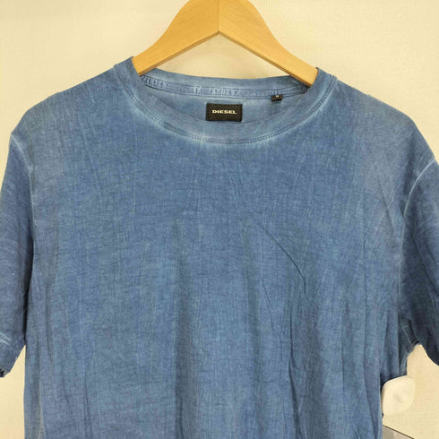 ディーゼル DIESEL ウォッシュ加工ブルーTシャツ メンズ import:S