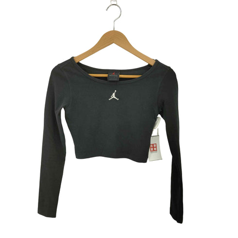 ジョーダンブランド JORDAN BRAND FLIGHT LS TOP ジャンプマン刺繍ロゴ クロップド丈 長袖Tシャツ レディース JPN:XS