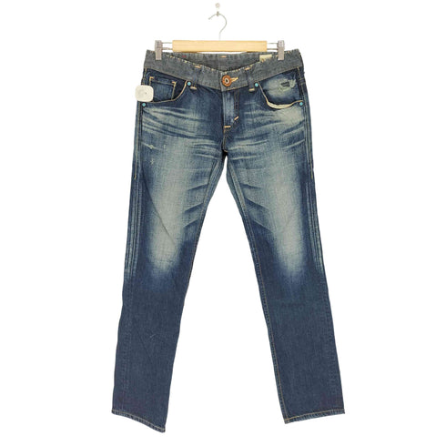 エドウィン EDWIN ターコイズスタッズ刺繍デザインデニムパンツ Y2K メンズ L