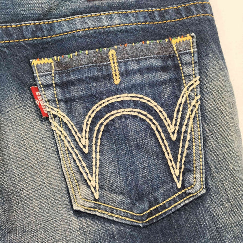 エドウィン EDWIN ターコイズスタッズ刺繍デザインデニムパンツ Y2K メンズ L