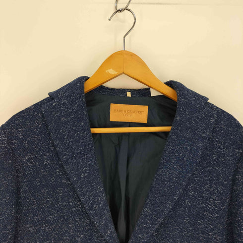 リーバイスメイドアンドクラフテッド Levis Made & Crafted ポルトガル製 レザーパッチ リネン混 ツイード 2B シングルブレストジャケット メンズ JPN:1
