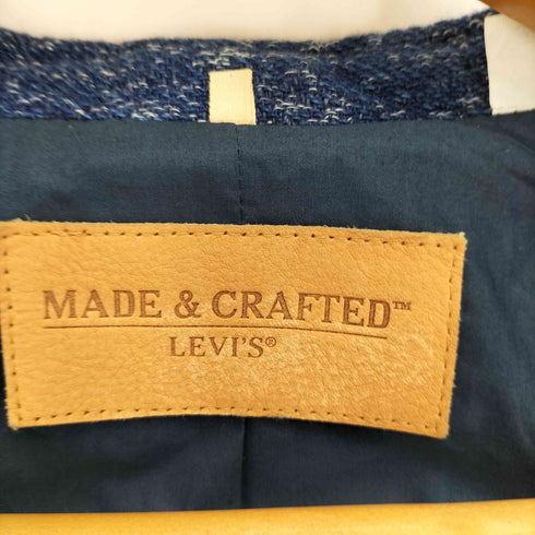 リーバイスメイドアンドクラフテッド Levis Made & Crafted ポルトガル製 レザーパッチ リネン混 ツイード 2B シングルブレストジャケット メンズ JPN:1