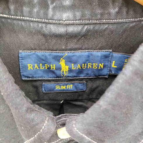 ラルフローレン RALPH LAUREN slim fit ポニー刺繍 半袖シャツ メンズ import:L