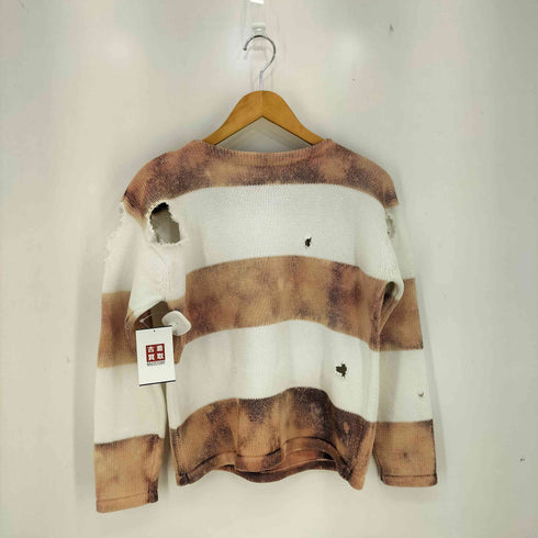 ローレンラルフローレン LAUREN RALPH LAUREN 90s ダメージ タイダイボーダー 長袖 クルーネックニット レディース import:S