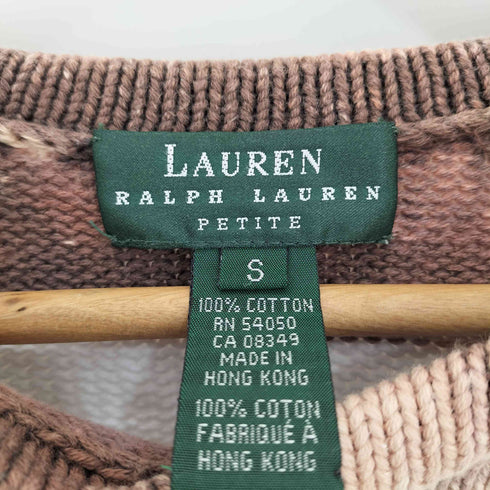 ローレンラルフローレン LAUREN RALPH LAUREN 90s ダメージ タイダイボーダー 長袖 クルーネックニット レディース import:S