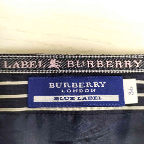 バーバリーブルーレーベル BURBERRY BLUE LABEL ストライプ フリル ミニスカート レディース EUR:38