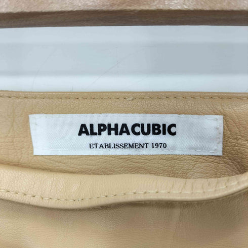 ALPHACUBIC Lamb ラムレザー カットオフ タイトスカート レディース 9