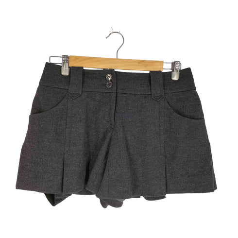 バーバリーブルーレーベル BURBERRY BLUE LABEL 裾プリーツ ウールショートパンツ レディース EUR:38