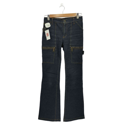 ディーアンドジー D&G デカジップ マルチポケット ペインター フレアデニムパンツ Y2K レディース 26/40