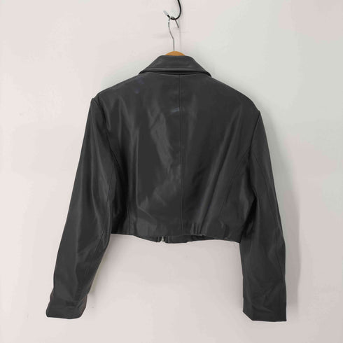 ザラ ZARA クロップド フェイクレザージャケット レディース import:L