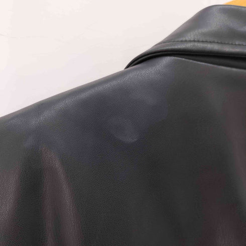 ザラ ZARA クロップド フェイクレザージャケット レディース import:L